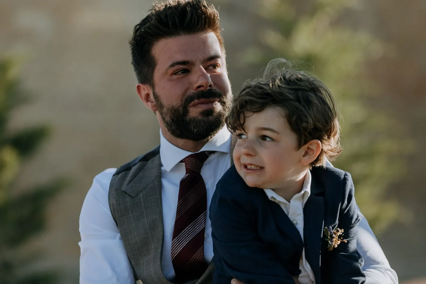 Groom and the boy on his lap watching the ceremony, Salamanca